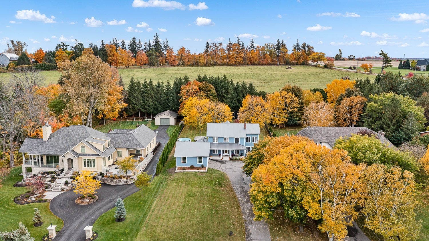 Country acreage and open fields in north Durham Region