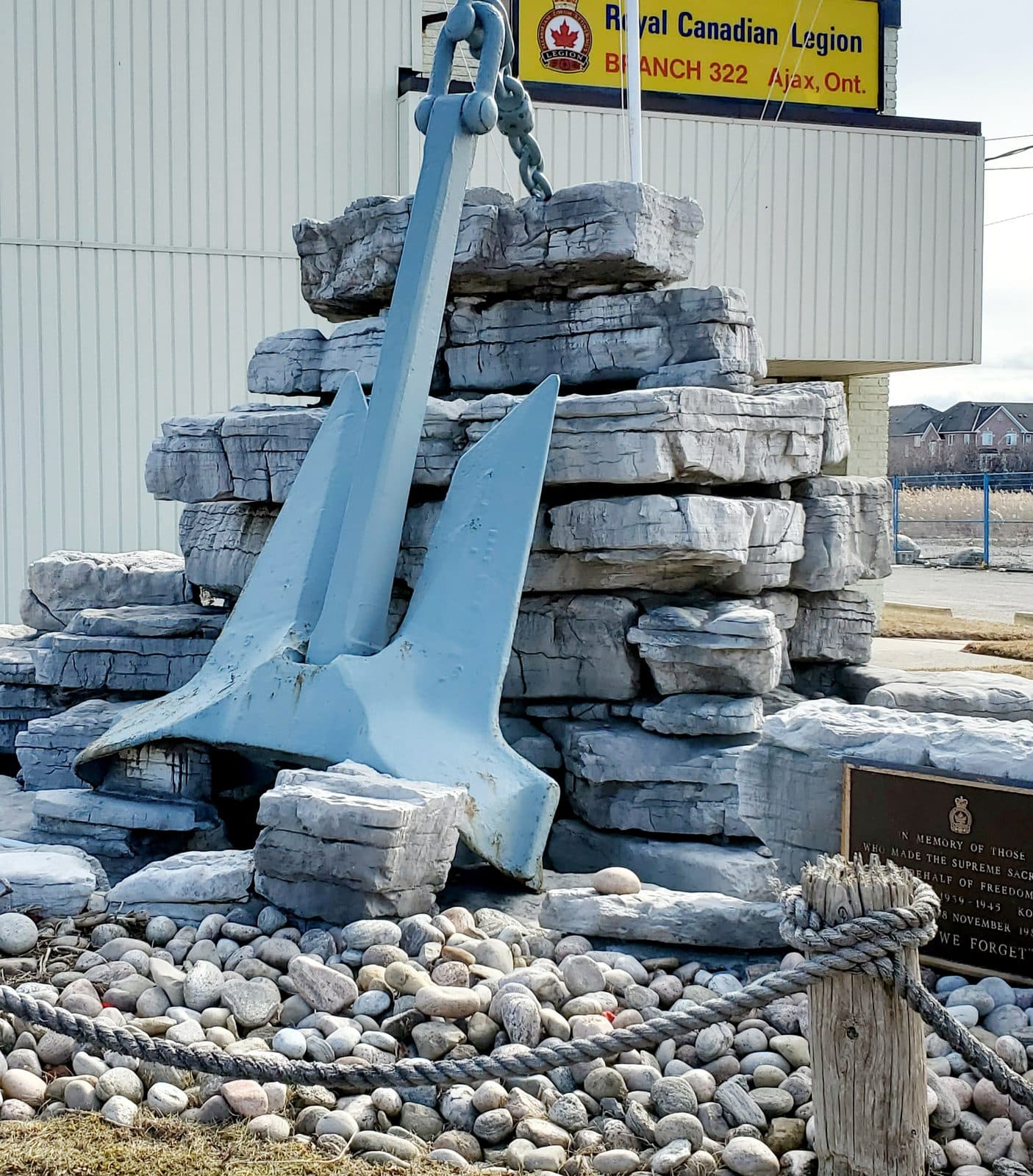 Ship's anchor at the HMS Ajax memorial