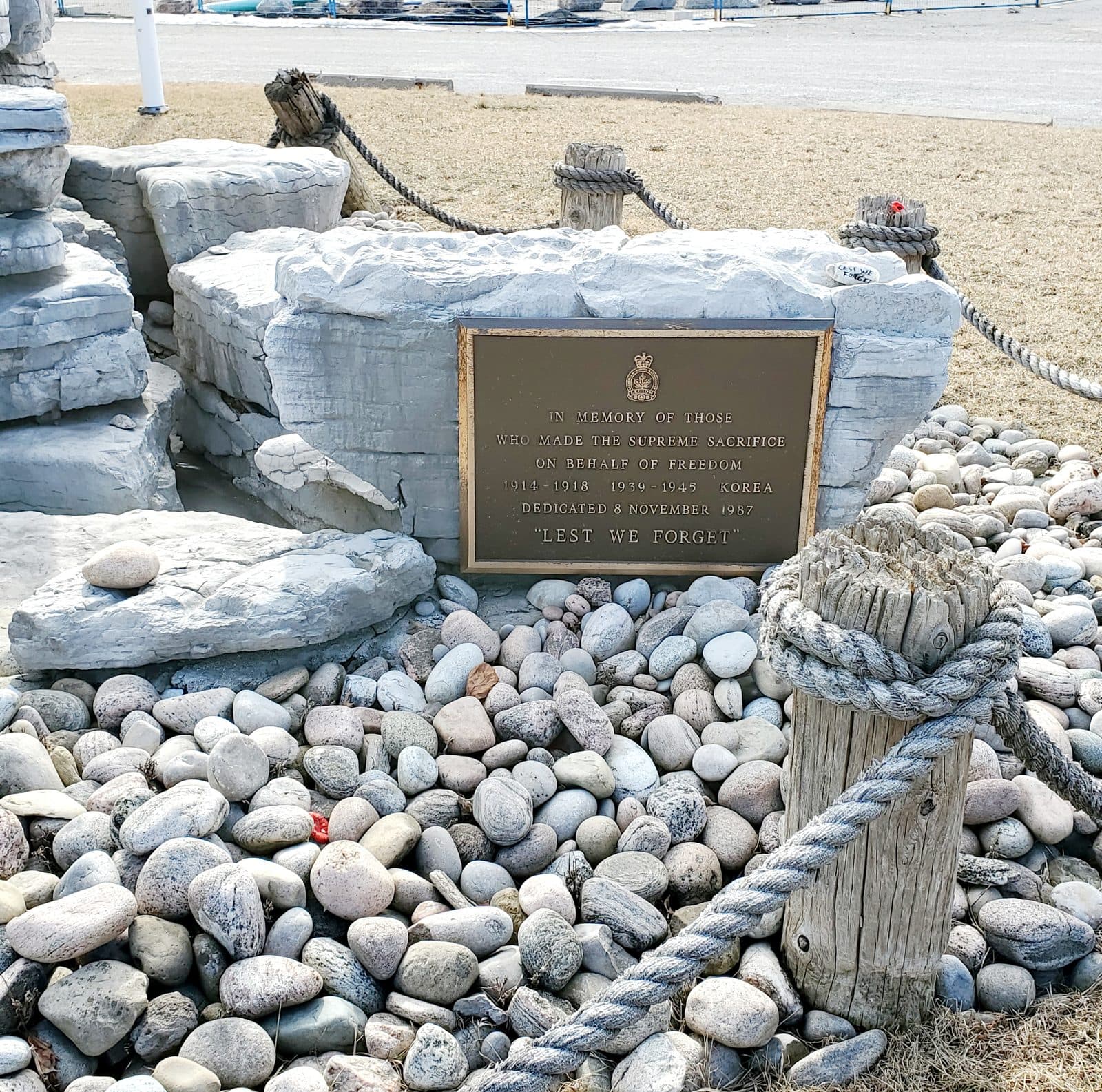 HMS Ajax Memorial honouring the Royal Navy cruiser the town is named after