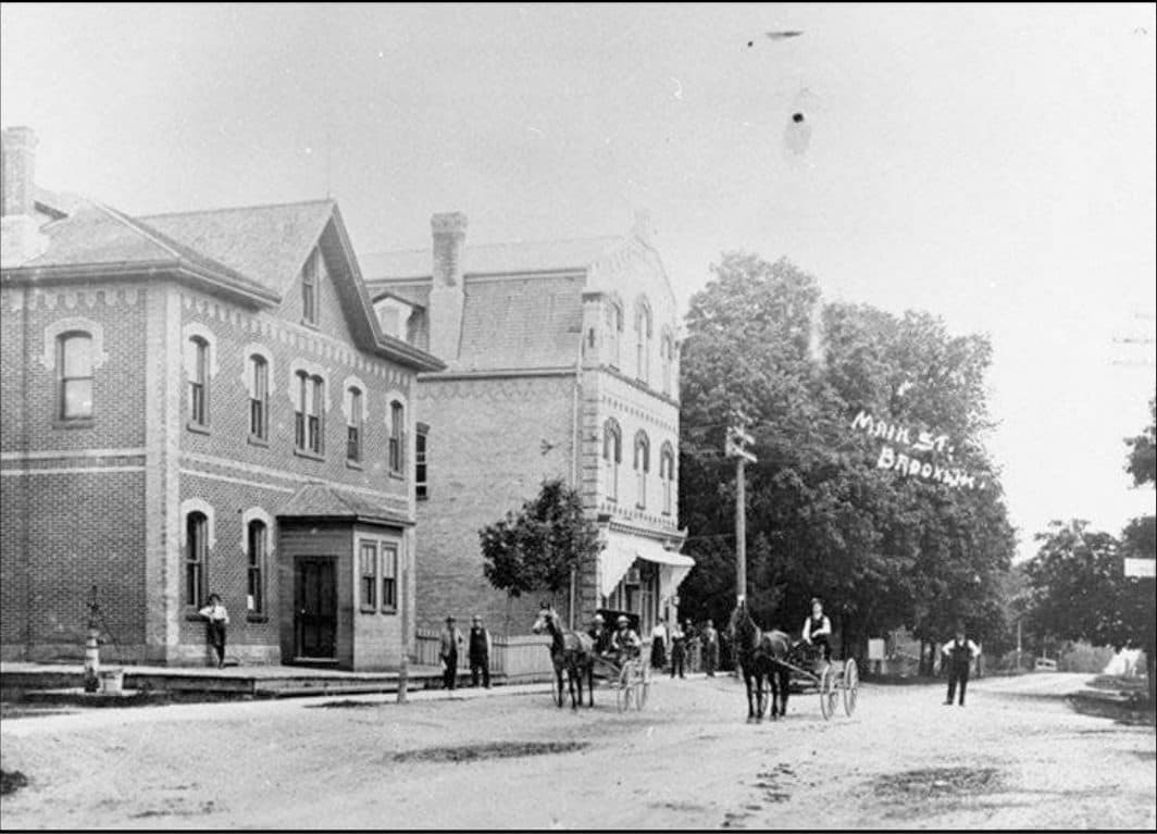 Baldwin Street looking north from Campbell Street, c.1907, the heart of the historic village