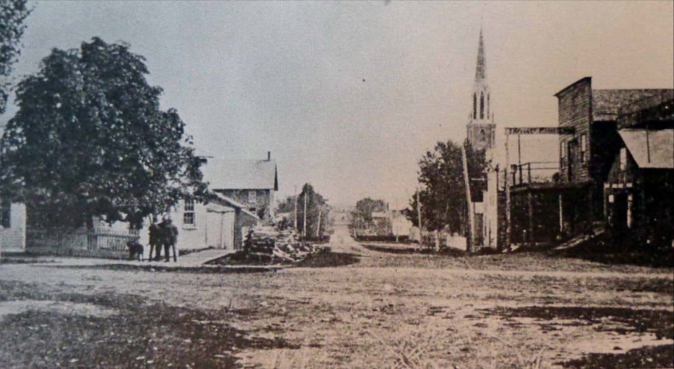 Mill Street (now Cassels Road) looking east from Baldwin, 1878