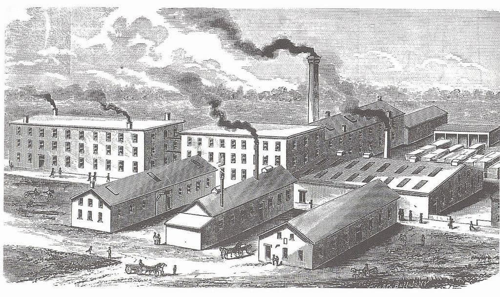 The original Massey farm-implement factory in Newcastle, c. 1879