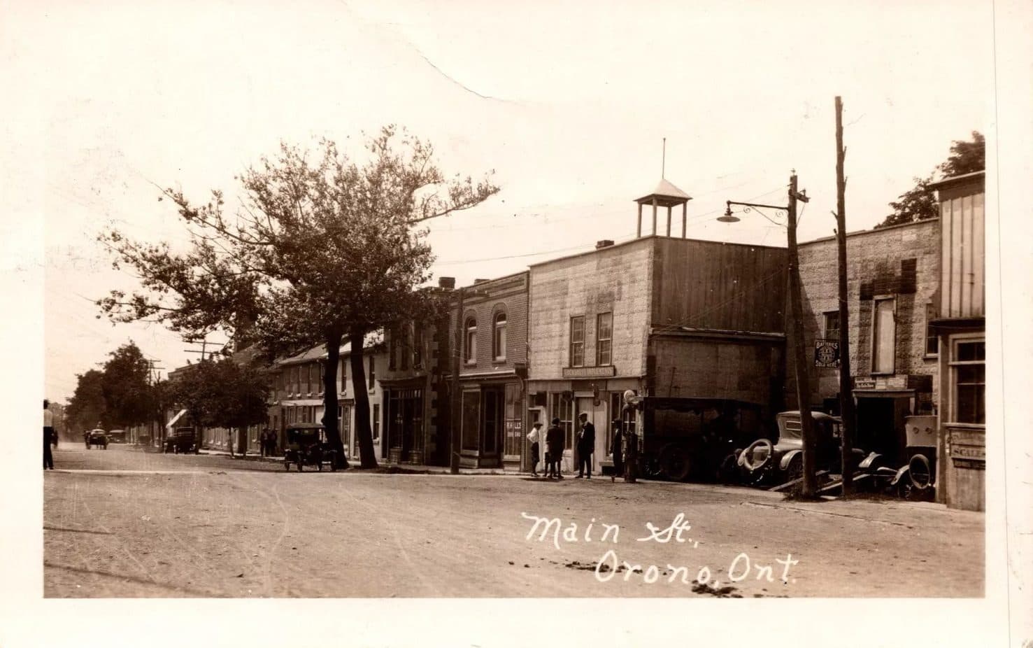Edwardian-era postcard of downtown Orono