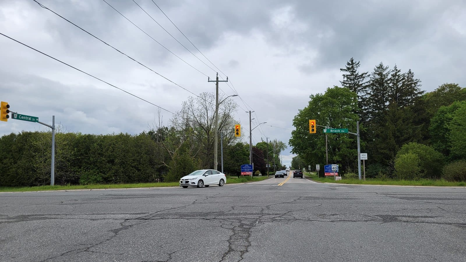 Welcome sign for the historic hamlet of Claremont in north Pickering