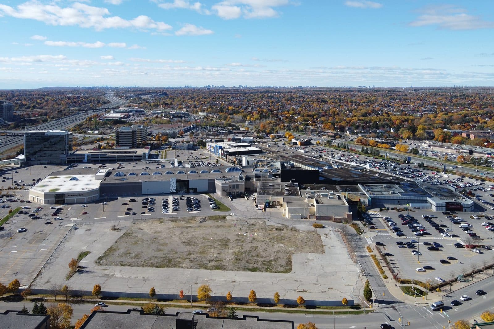 Aerial view of Pickering Town Centre