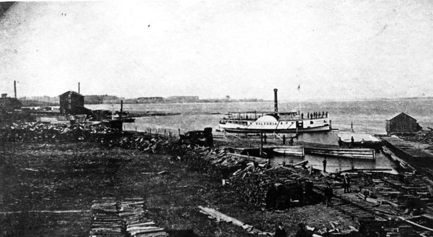 Port Perry's lakefront circa 1880, after the railway arrived