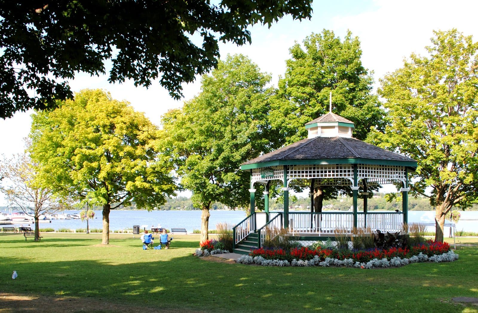 The lakeside bandstand in Palmer Park