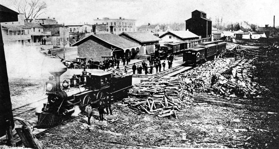 The original Port Perry train station, c.1880
