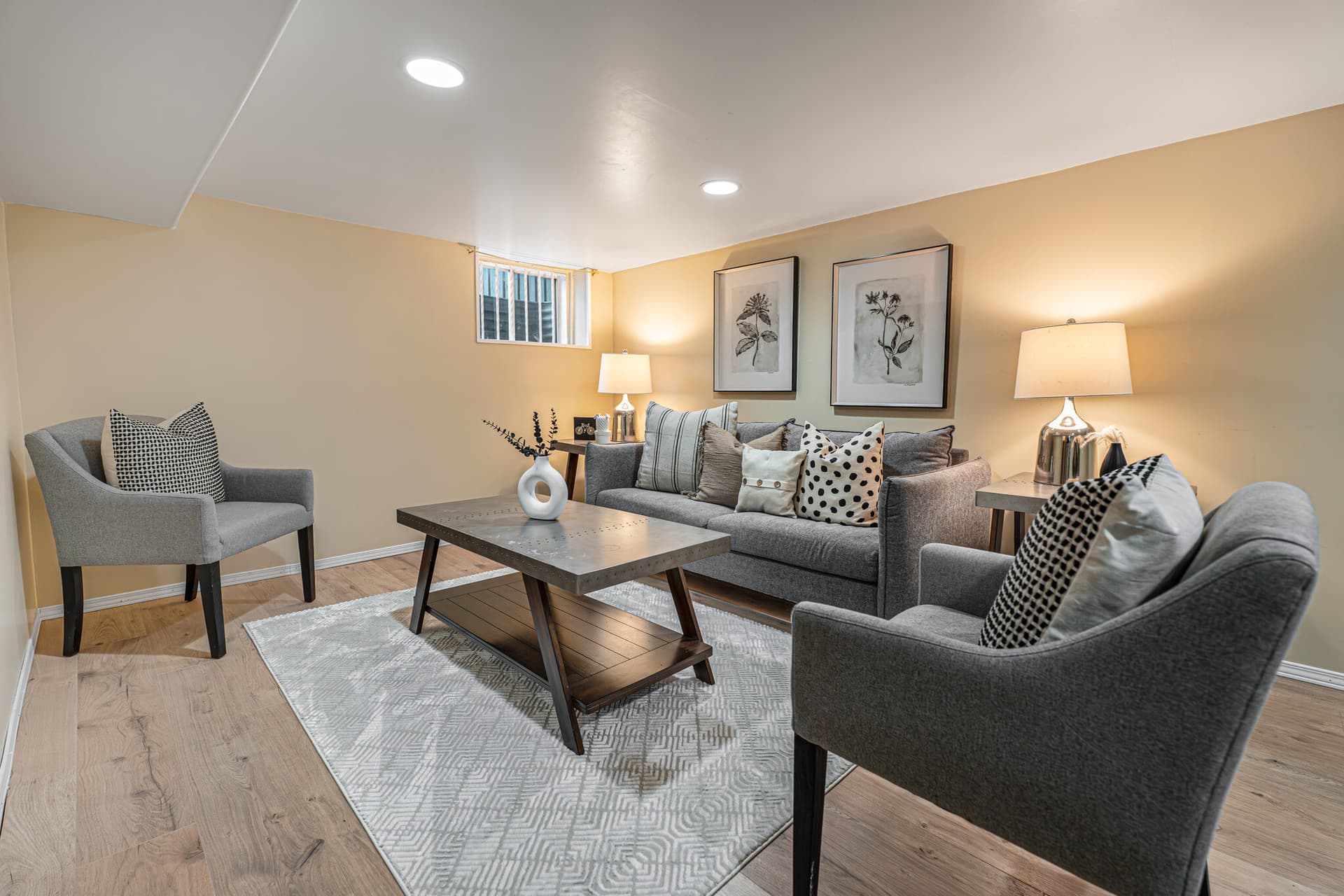 A Finished Basement With Options On Options